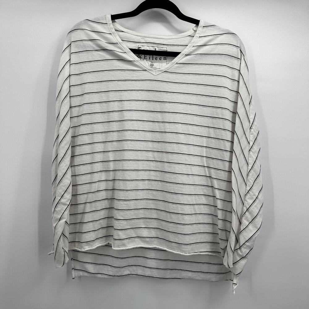 Frank & Eileen Tee Lab‎ Shirt Womens XS White Black Striped Minimalist Top USA